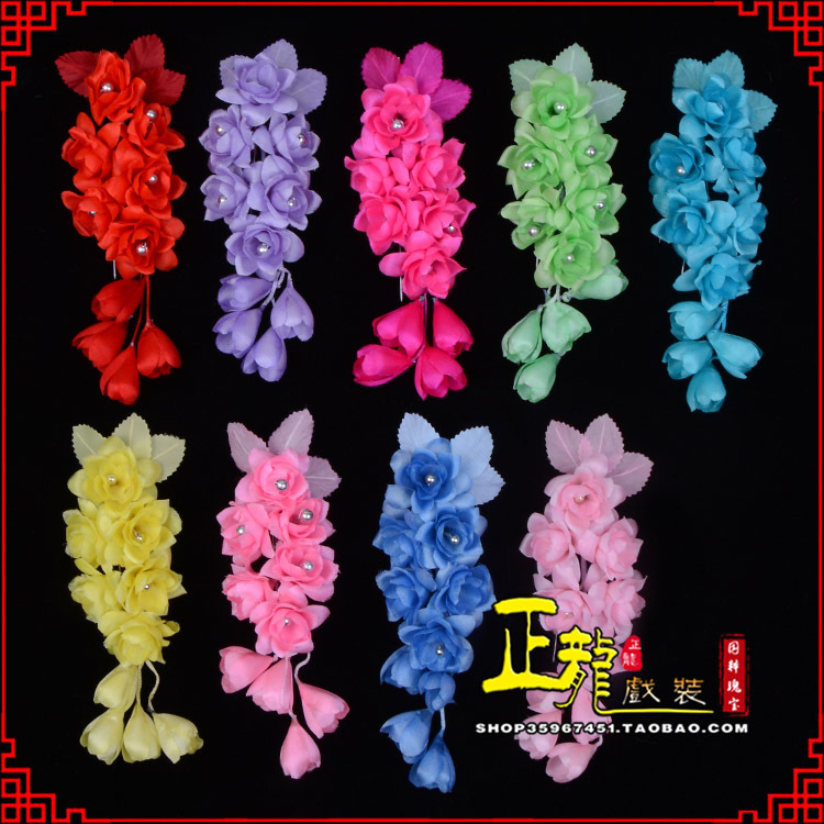 库伦旗鬓花头饰小花头花 真丝绢花