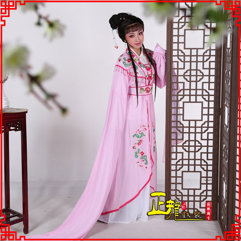 库伦旗花旦黄梅戏服古装戏服水袖戏剧假云肩长披