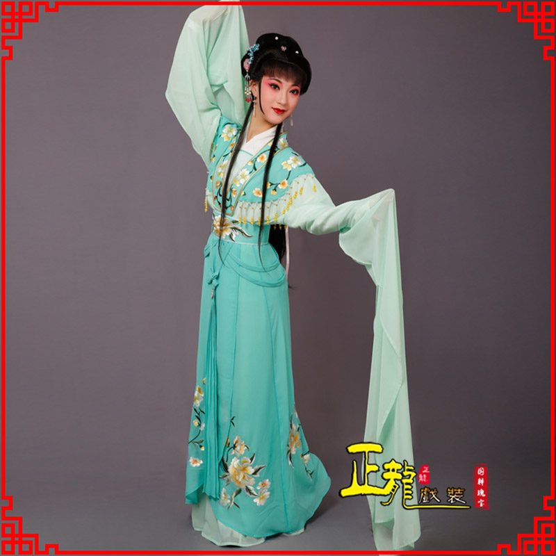 库伦旗青衣水袖戏服演出服 云肩花旦衣
